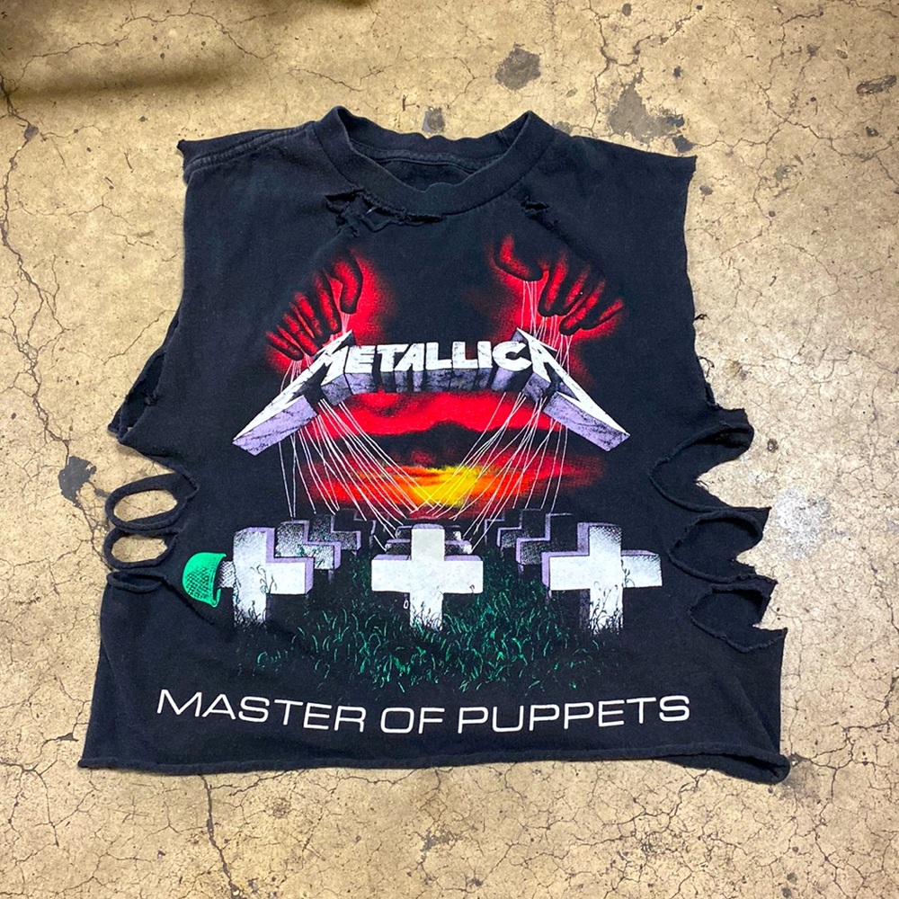 Distressed Metallica CropTop